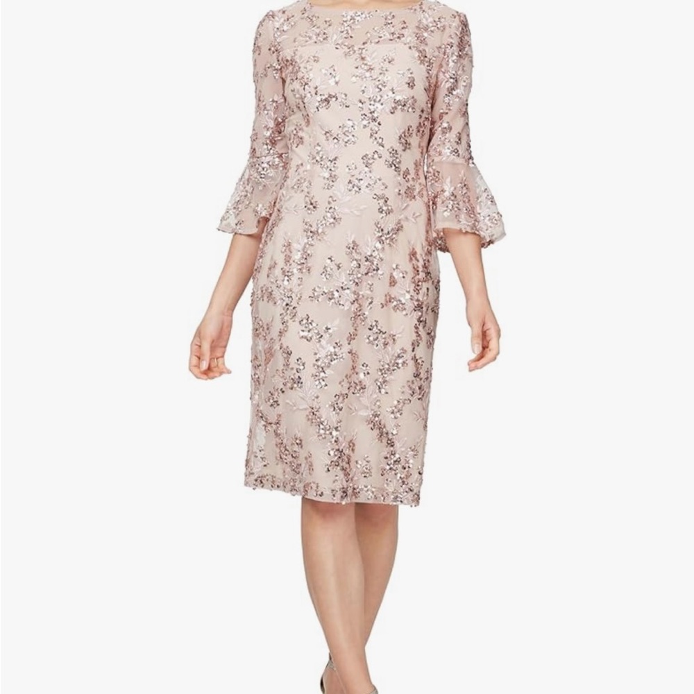 Alex Evening Rose Gold cocktail/wedding dresss